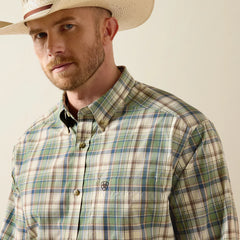 Ariat Men's Bronze Green Plaid Pro Series Sebastian Shirt