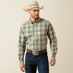 Ariat Men's Bronze Green Plaid Pro Series Sebastian Shirt