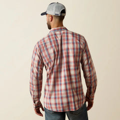 Ariat Men's Brick Red Plaid Retro Hodge Fitted Snap Shirt