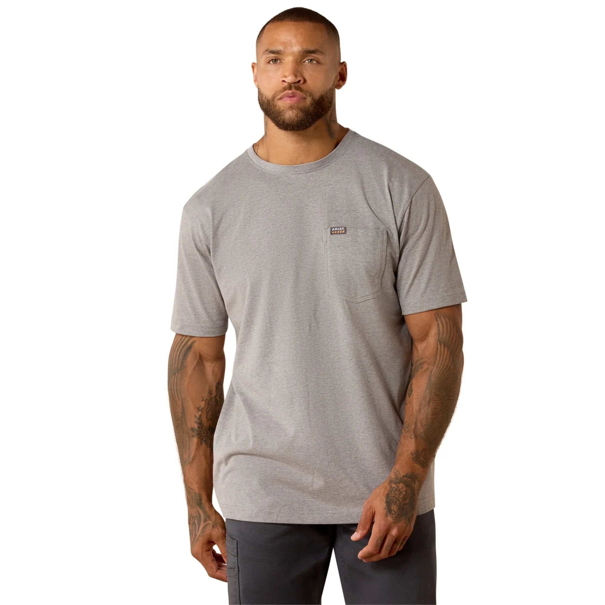 Ariat Men's Rebar Heather Grey Cotton Strong Dawg Tee