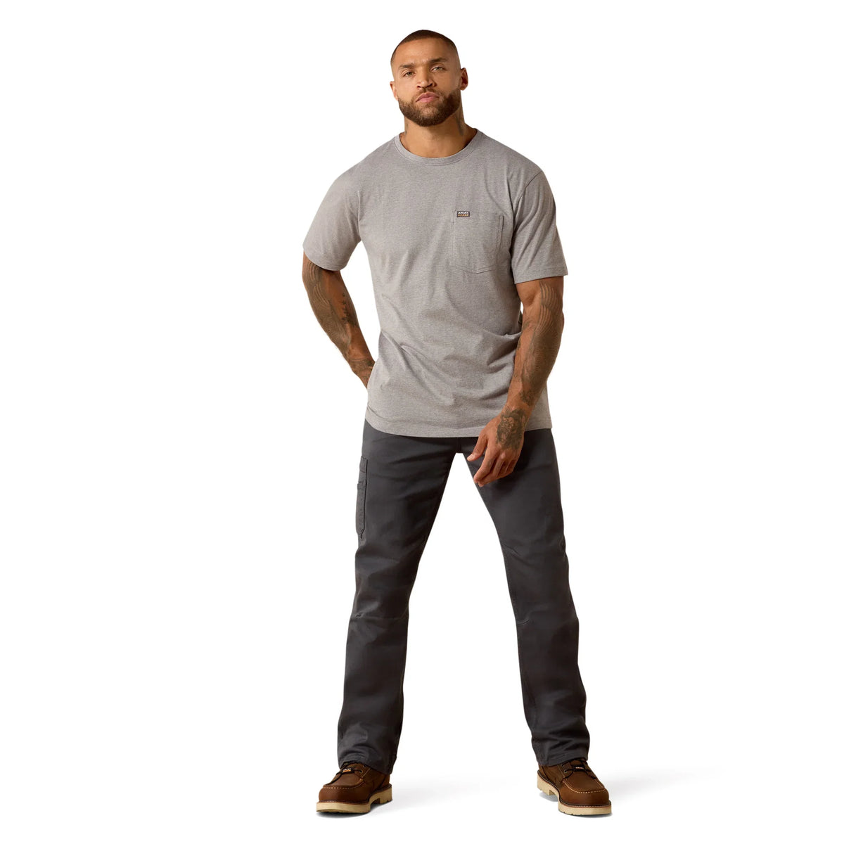 Ariat Men's Rebar Heather Grey Cotton Strong Dawg Tee