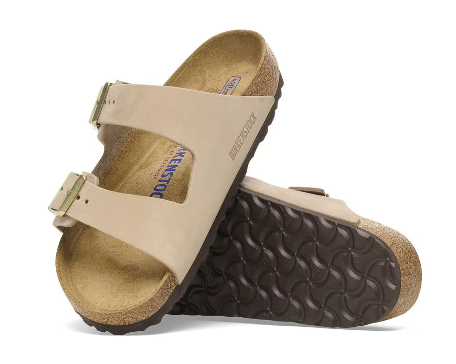 Arizona Soft Footbed Nubuck Leather - Sandcastle Birkenstock Sandal - NARROW FIT