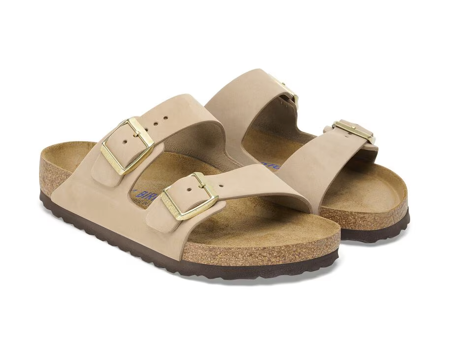 Arizona Soft Footbed Nubuck Leather - Sandcastle Birkenstock Sandal - NARROW FIT