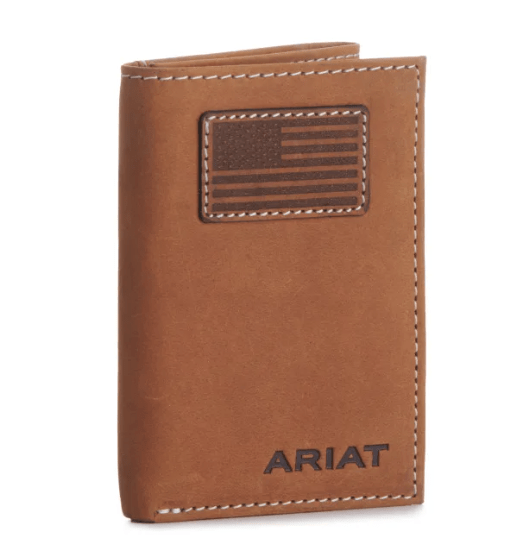 Ariat American Flag Patch Trifold Wallet