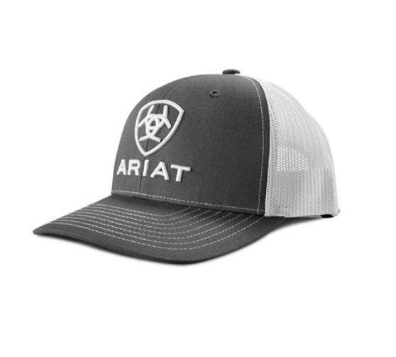 Ariat Boy's Embroidered Grey Baseball Hat