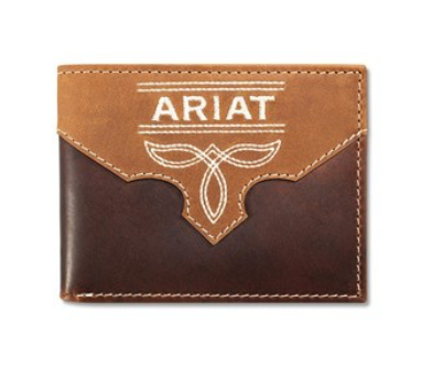 Ariat Men's Bifold Leather Brown Wallet