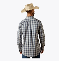 Ariat Men's Ombre Blue Plaid Pro Series Priest Fitted Shirt