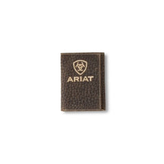 Ariat Bull Hide Brown Trifold Wallet