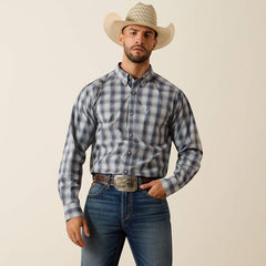 Ariat Men's Ombre Blue Plaid Pro Series Priest Fitted Shirt