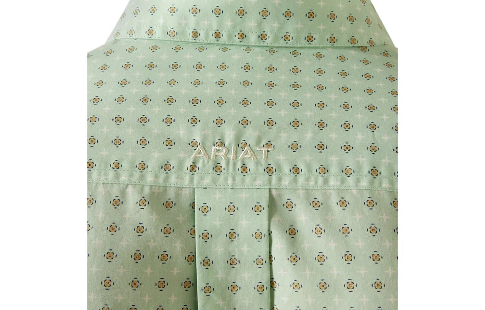 Ariat Men's Team Pierson Light Green & White Button Down Western Shirt
