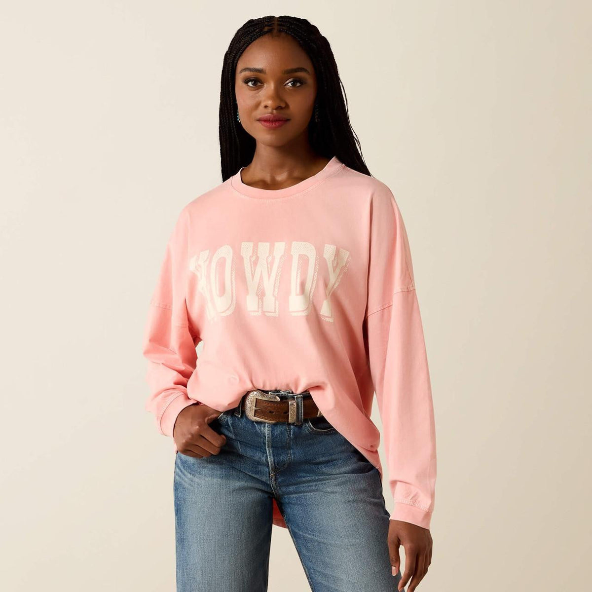 Ariat Womens Peach Amber Canvas Oversized Shirt