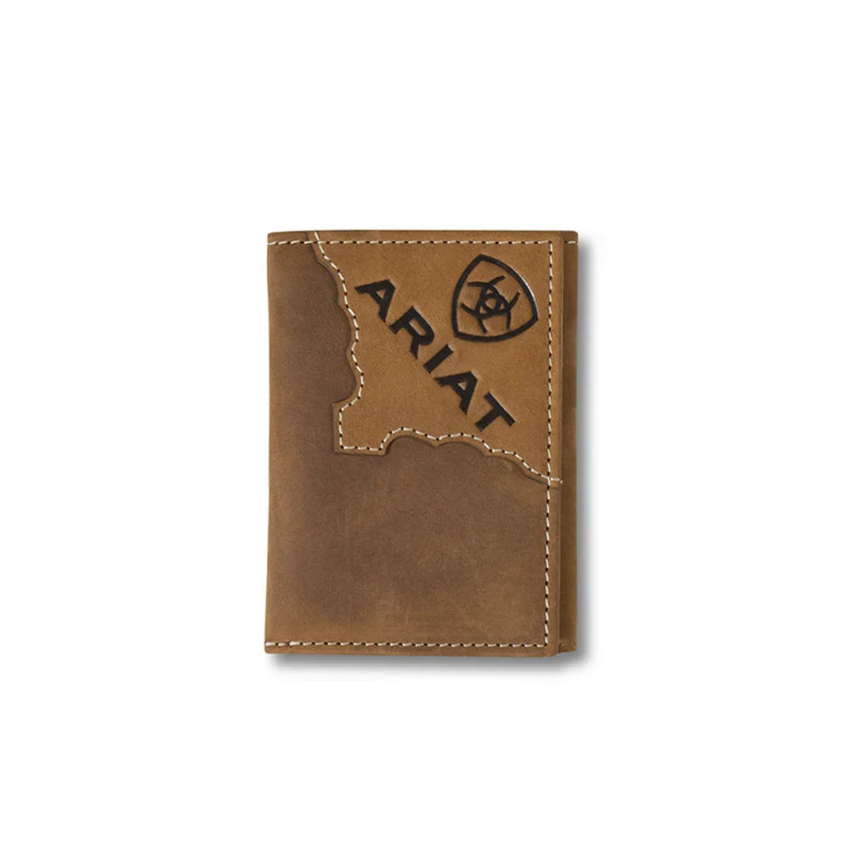 Ariat Men's Trifold Two Tone Leather Wallet