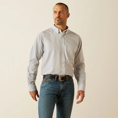 Ariat Men's Light Grey Olsen Plaid Western Shirt