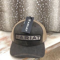 Ariat Men's Flex Fit 110 Embroidered Long Logo Brown Cap