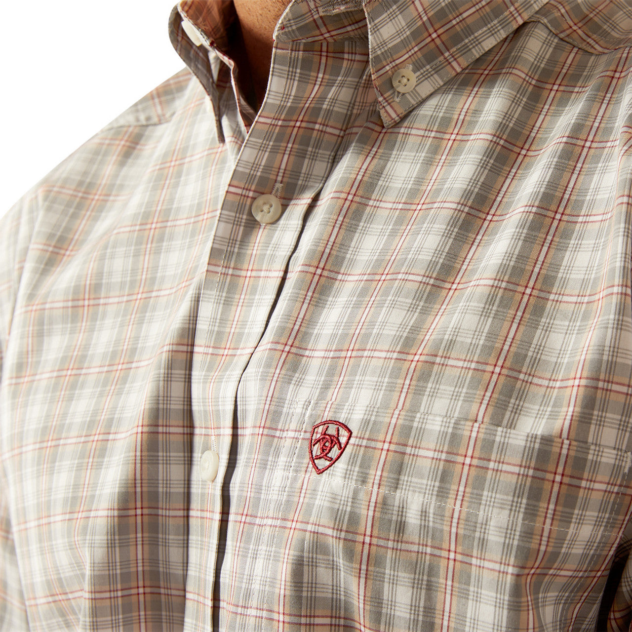 Ariat Men's Grey Pro Series Classic Plaid Long Sleeve Shirt