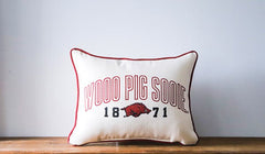Arkansas Collegiate Clean Arch Piped Pillow